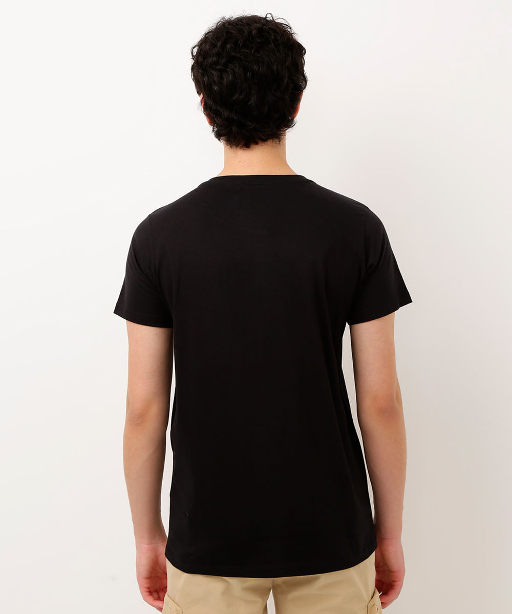 camiseta de algodão infantil goku metalizado manga curta preta