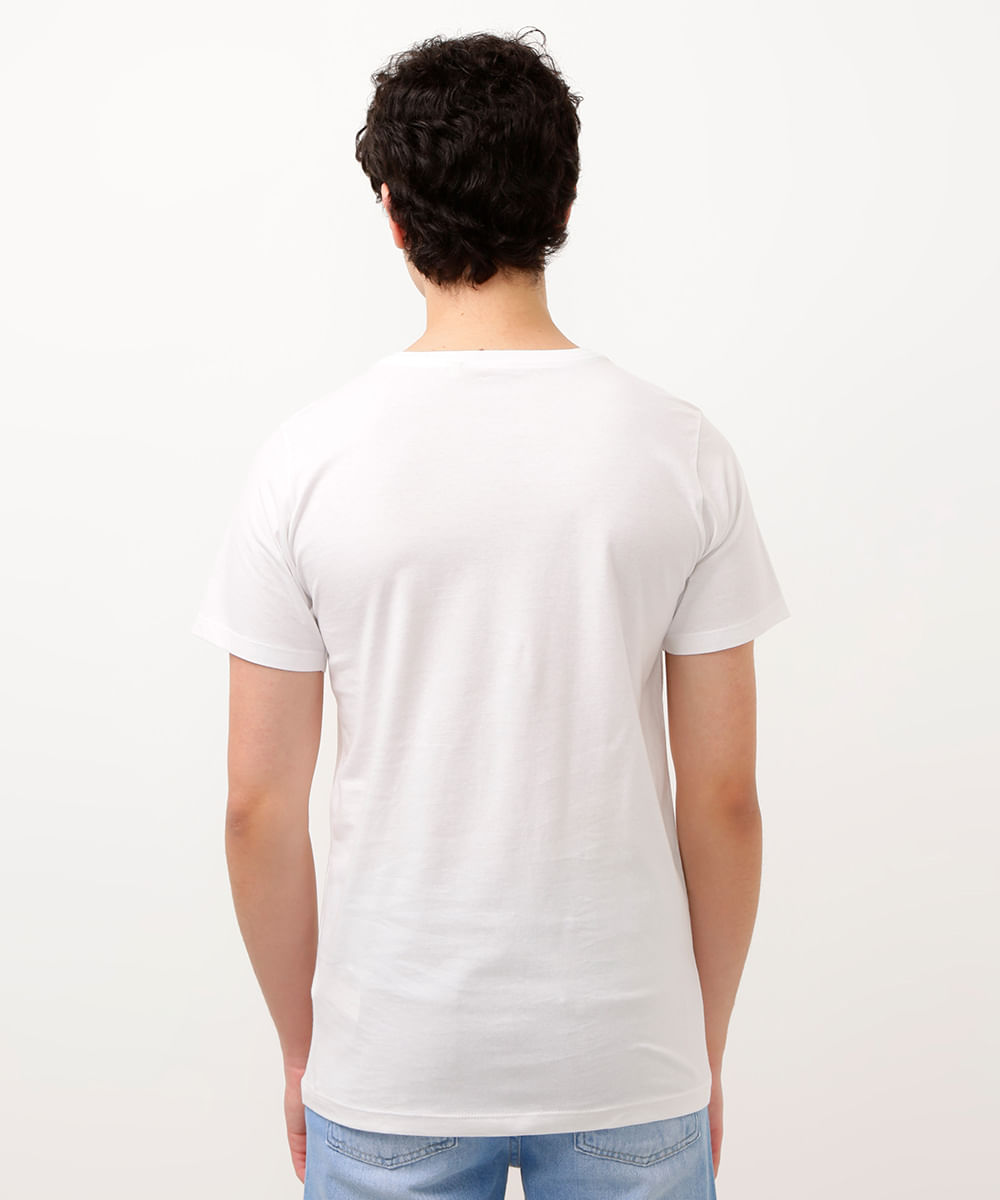 camiseta de algodão juvenil nasa manga curta off white