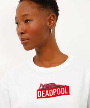 cropped de algodão deadpool off white