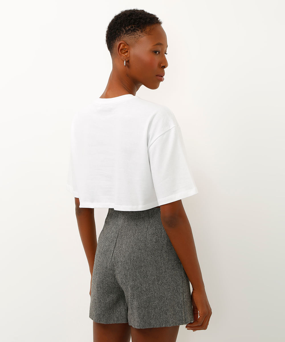 cropped de algodão deadpool off white