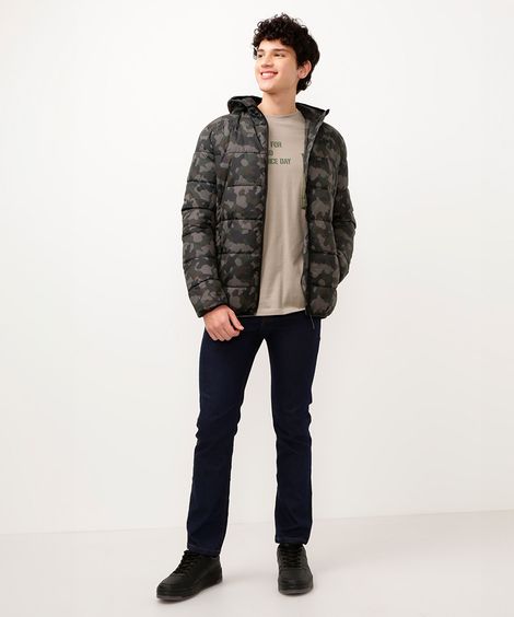 calça jeans slim juvenil azul