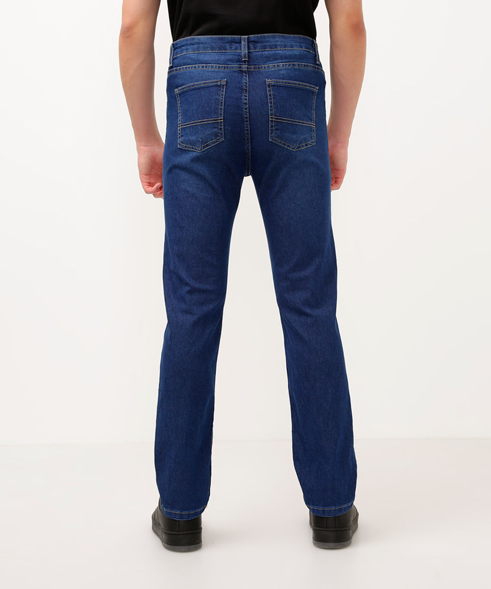 calça jeans slim juvenil azul escuro