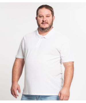 Camisa Polo Piquet Plus Size Masculino Kohmar Branco