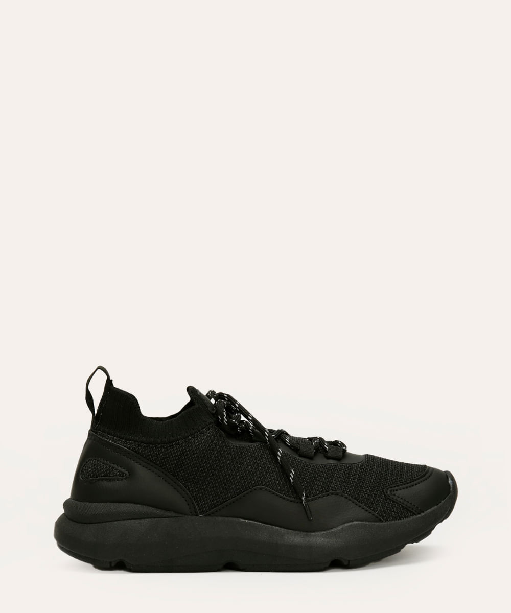 tênis jogging com recortes ace preto