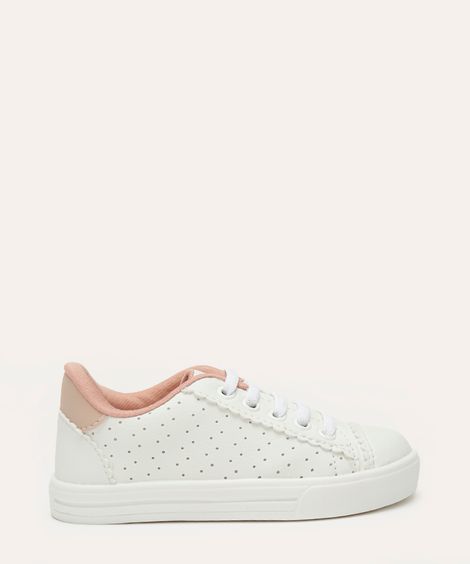 tênis infantil com babado branco