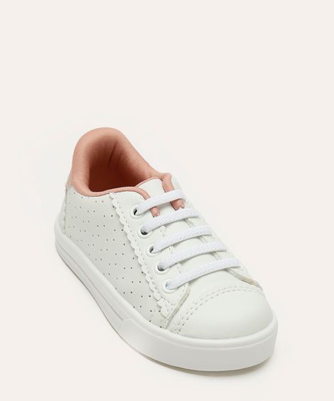 tênis infantil com babado branco