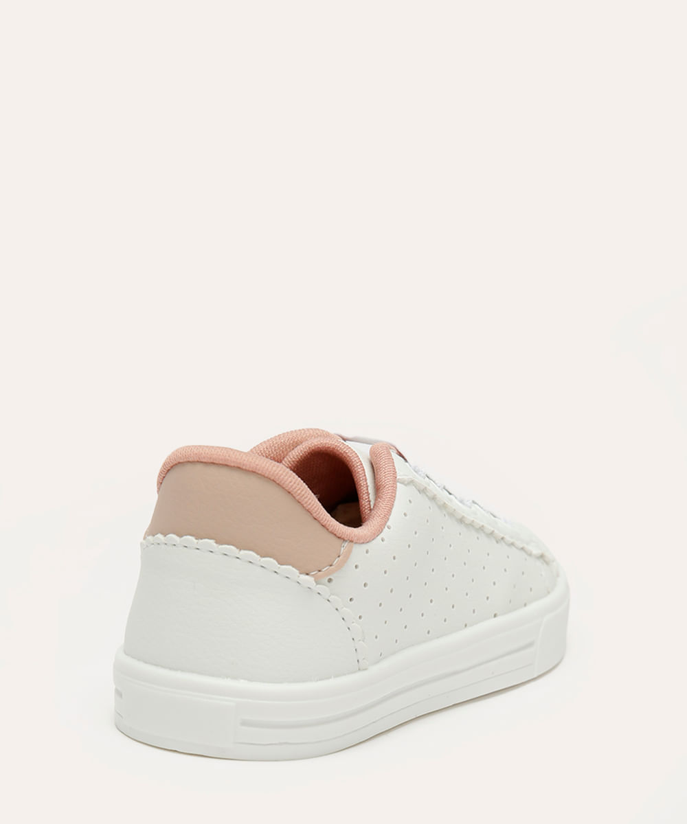 tênis infantil com babado branco