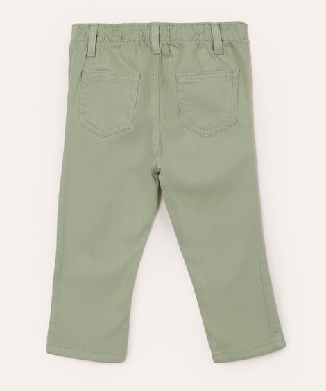 calça de sarja infantil com bolsos verde