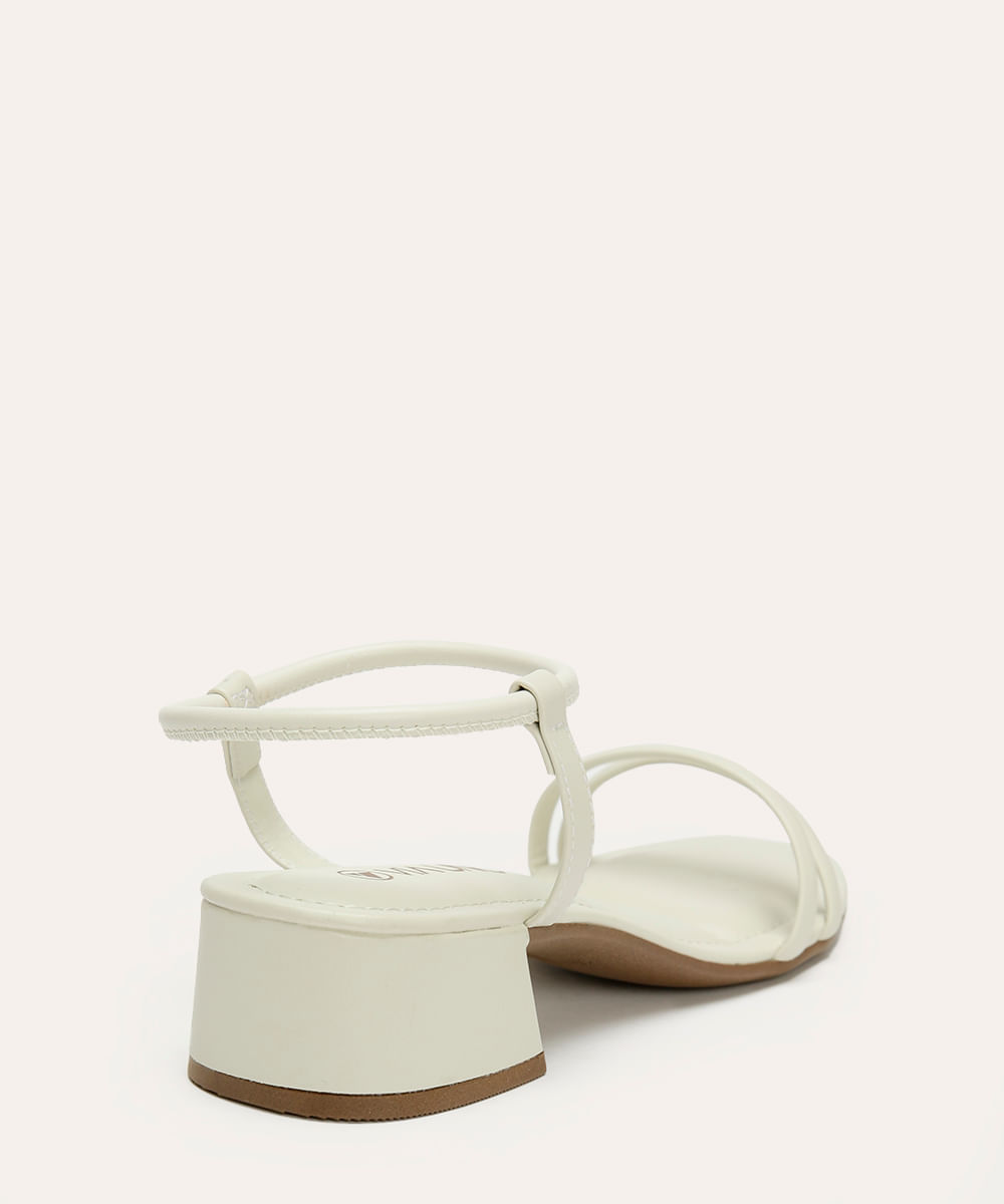 sandália salto bloco baixo via marte off white