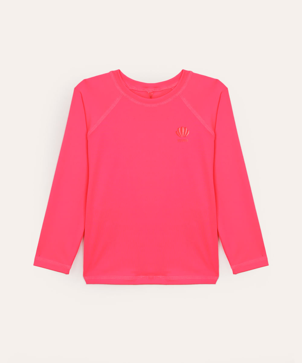 blusa de praia sol manga longa mermaid proteção uv rosa