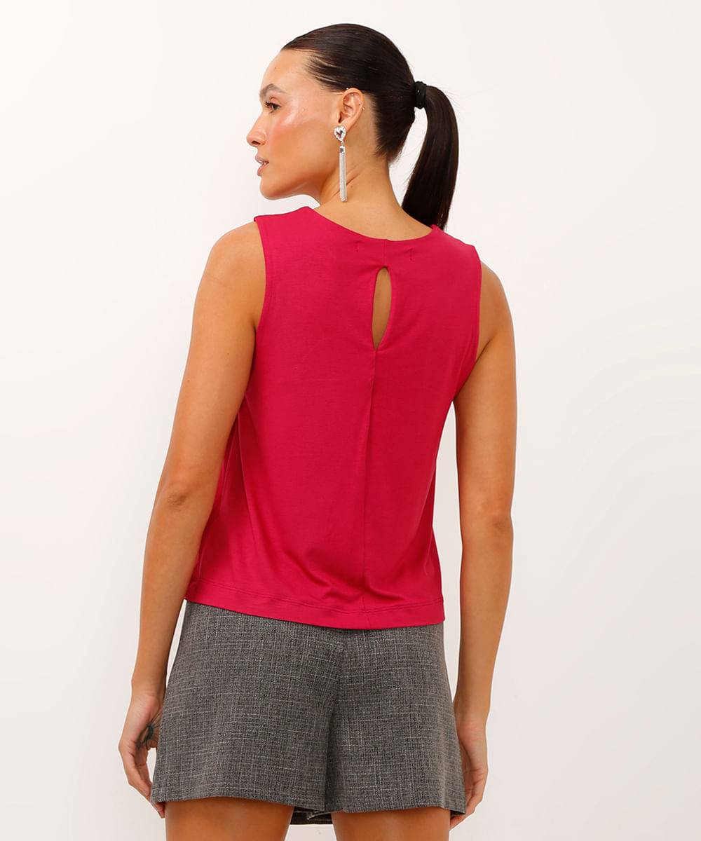 regata de viscose com recorte gota - pink