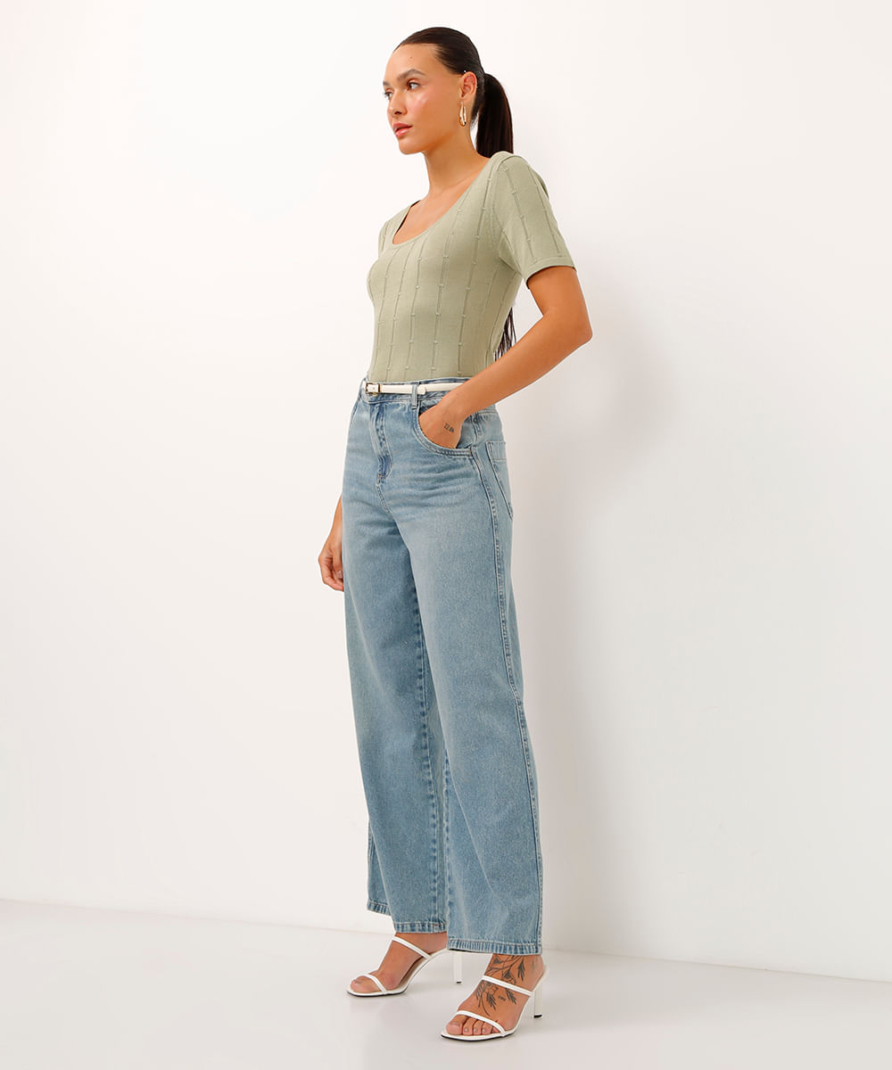 blusa de tricot texturizada verde