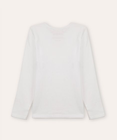 blusa canelada infantil off white