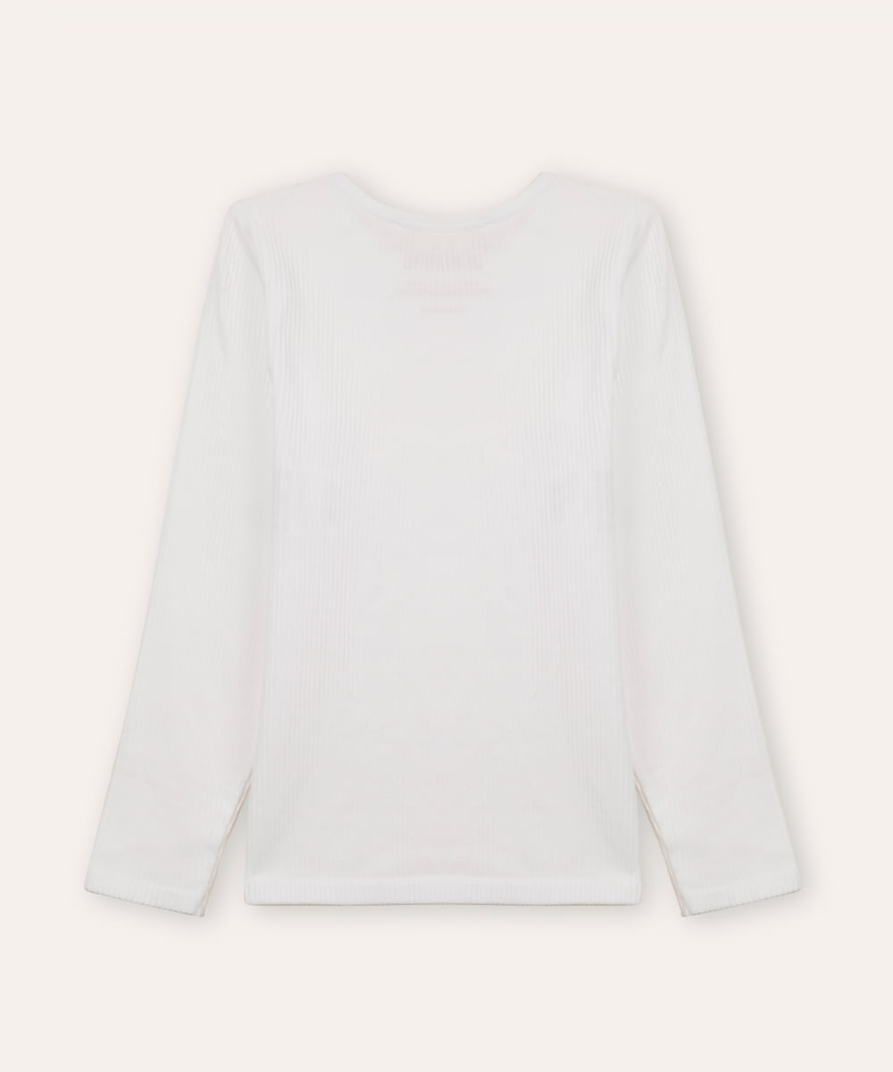 blusa canelada infantil off white