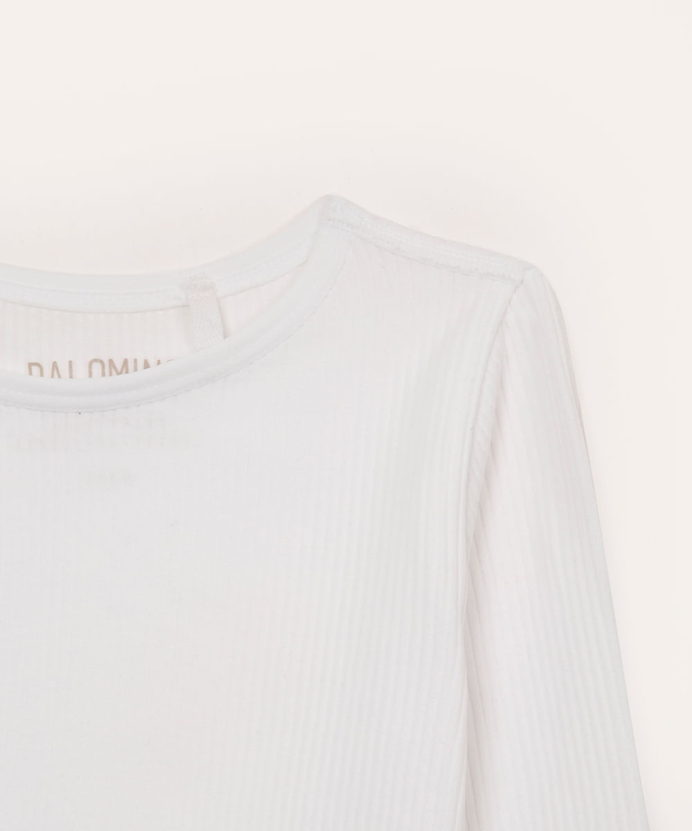 blusa canelada infantil off white