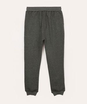 calça jogger de moletom juvenil com bolsos cinza