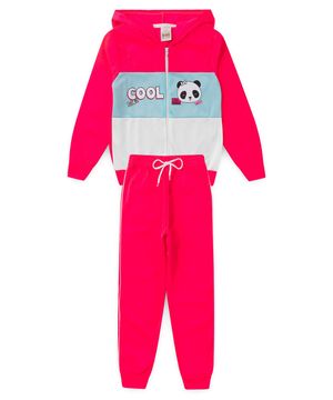 Conjunto Infantil Menina Inverno Esportivo NBA - Panda - Rosa Neon