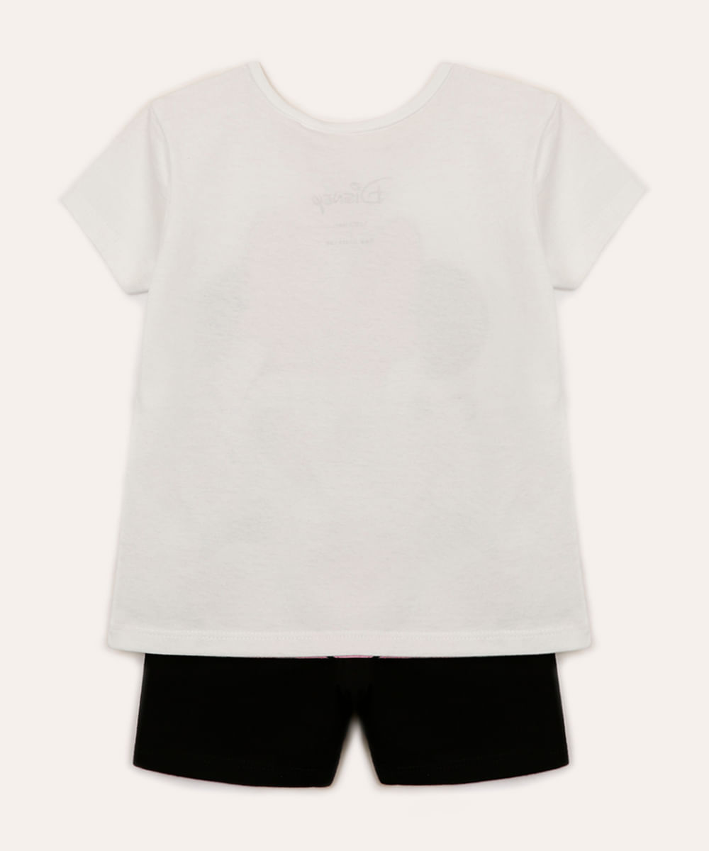 conjunto de algodão curto infantil minnie off white