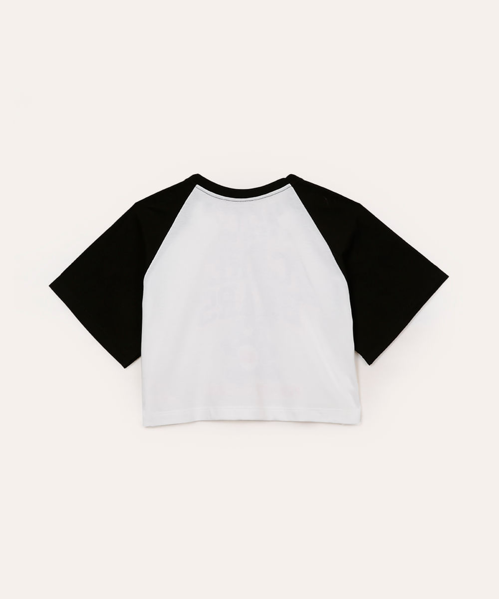 cropped  juvenil  manga raglan ursinhos carinhosos off white