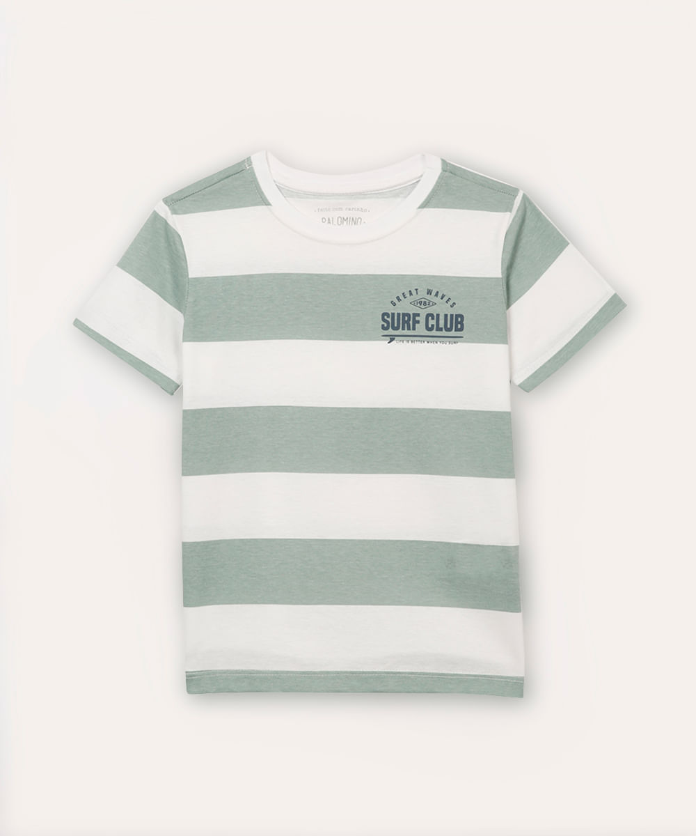 camiseta de algodão infantil surf club manga curta verde