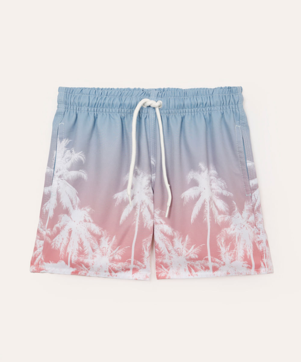 bermuda boardshorts infantil coqueiros colorida