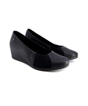 Sapato Scarpin Usaflex Plataforma Aa3813 Couro Preto