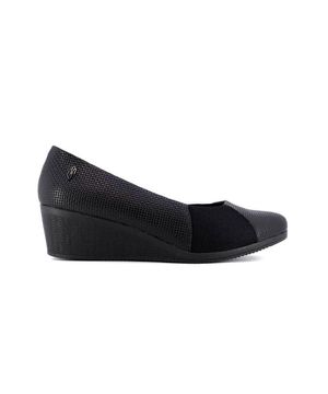 Sapato Scarpin Usaflex Plataforma Aa3813 Couro Preto