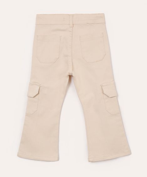 calça cargo de sarja infantil bege