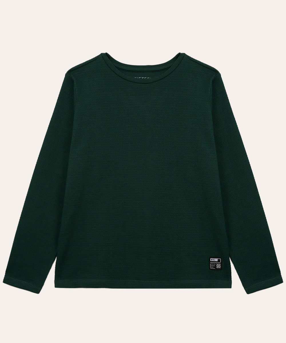 camiseta juvenil texturizada verde