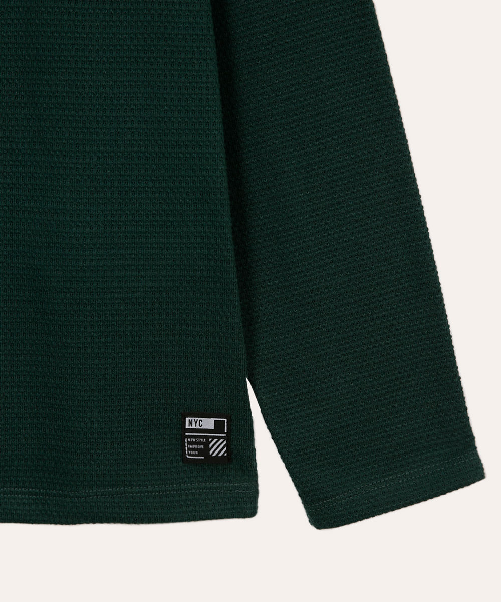 camiseta juvenil texturizada verde