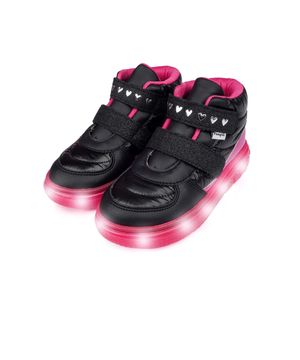 Tênis de Led Cano Alto Pampili Sneaker 483005 Preto