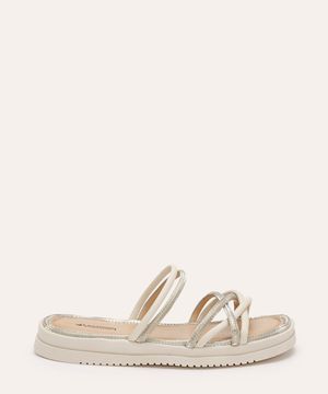 rasteirinha flatform com brilho mississipi off white