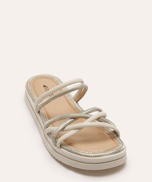 rasteirinha flatform com brilho mississipi off white