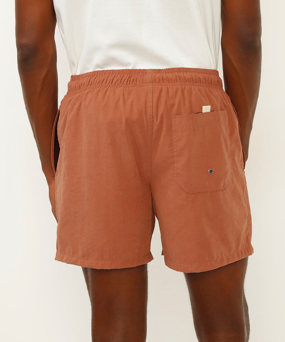 short cós elástico com cordão bege - marrom