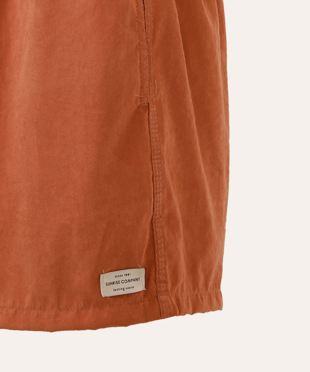 short cós elástico com cordão bege - marrom