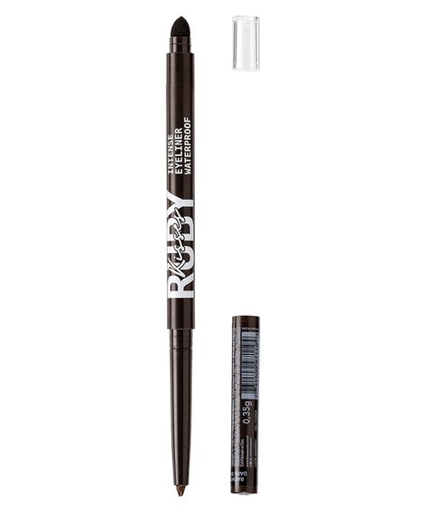 lápis retrátil para olhos à prova d água dark brown ruby kisses