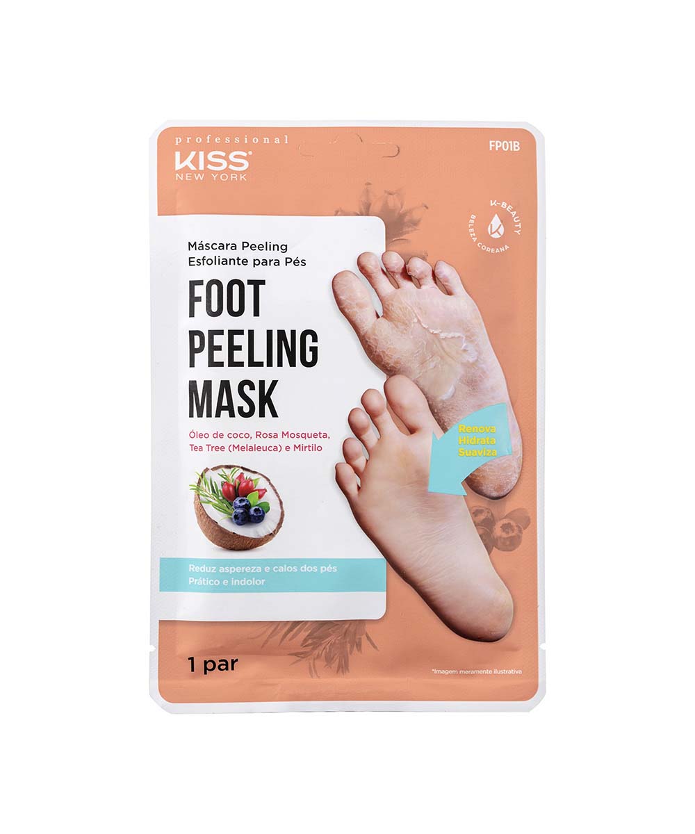 máscara esfoliante para pés foot peeling mask rk by kiss