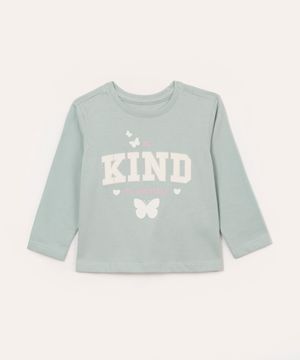 camiseta de algodão infantil kind verde