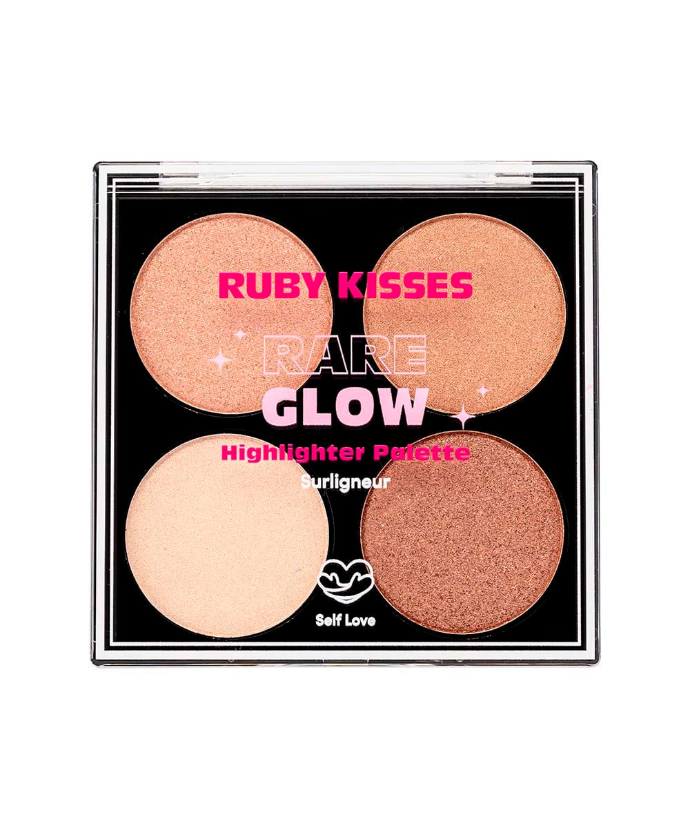 paleta de iluminador rare glow ruby kisses