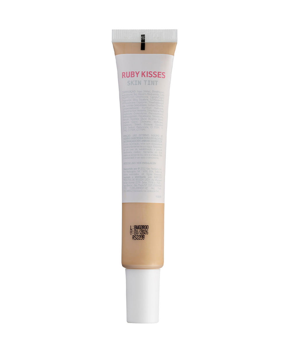 base fluida efeito natural skin tint cor 220 ruby kisses