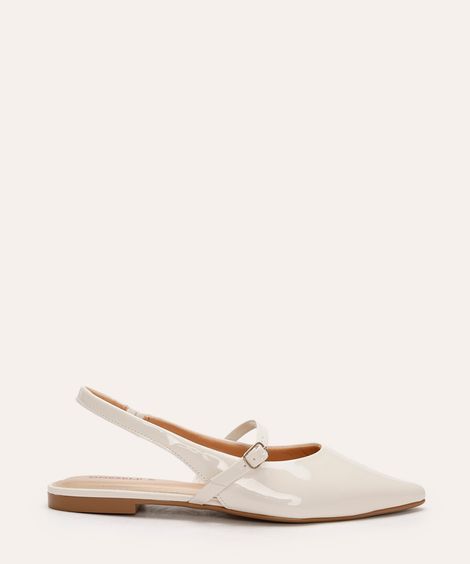 sapatilha bico fino com fivela oneself off white