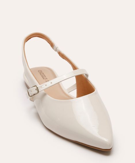 sapatilha bico fino com fivela oneself off white