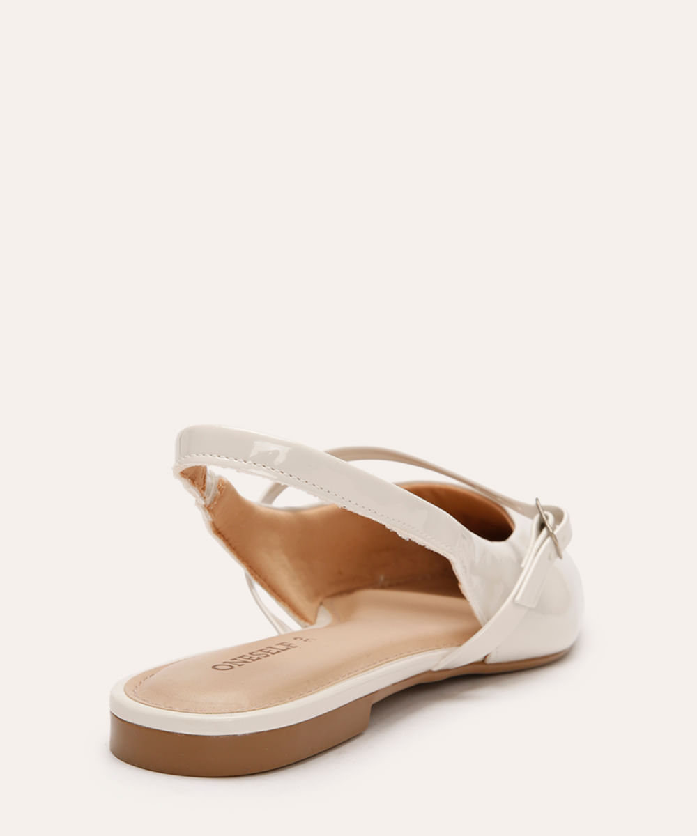 sapatilha bico fino com fivela oneself off white