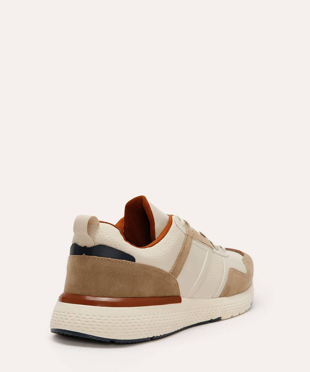 tênis casual com recortes e texturas oneself off white