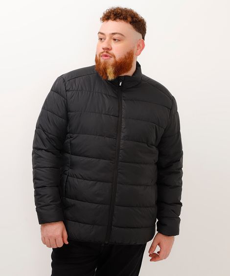 jaqueta puffer plus size preto