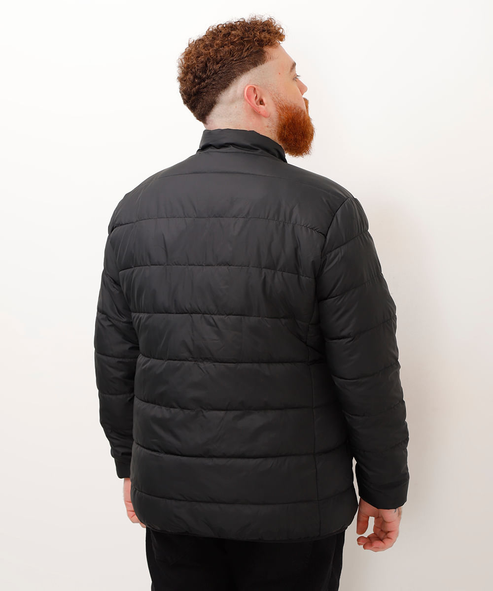 jaqueta puffer plus size preto