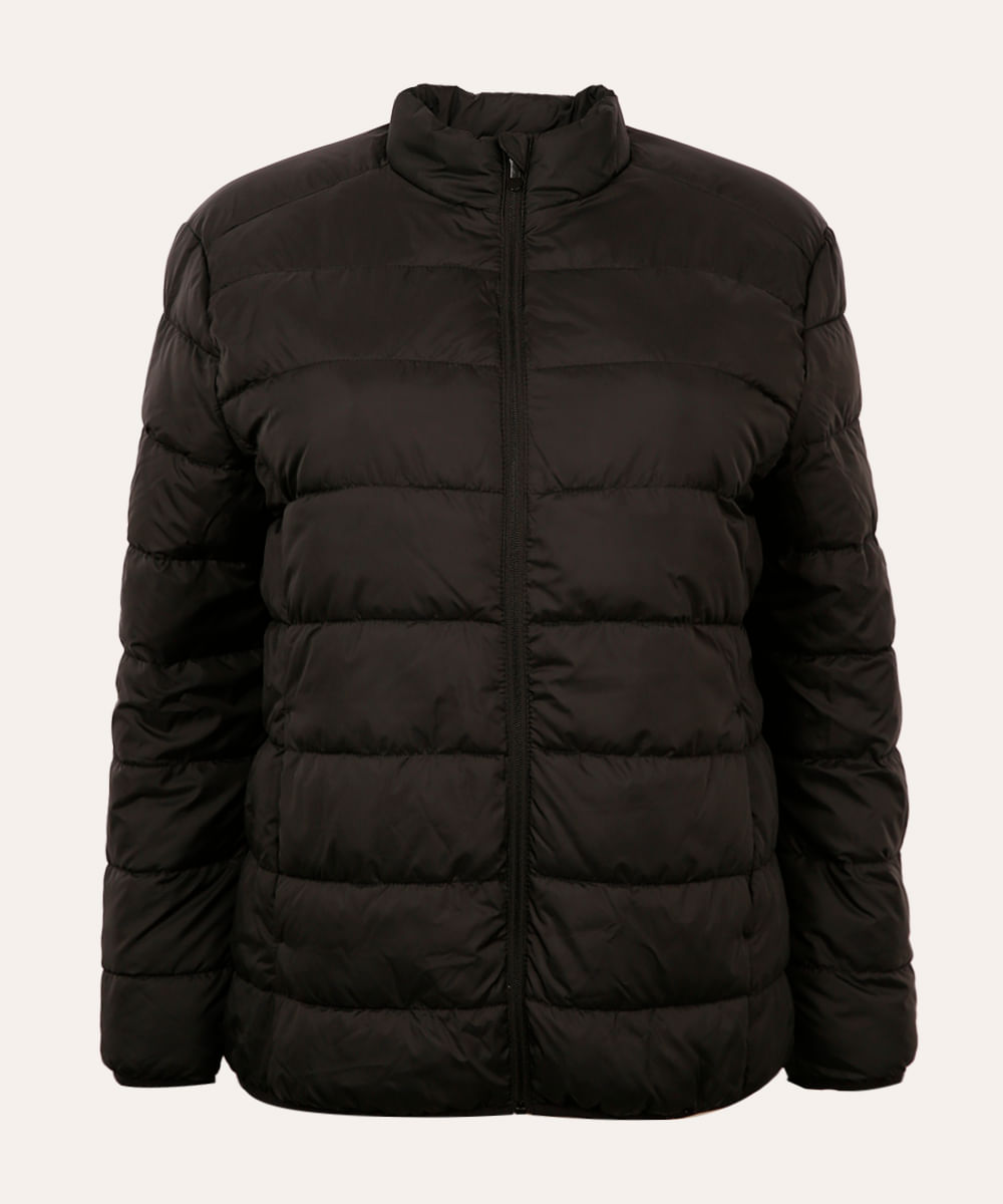 jaqueta puffer plus size preto