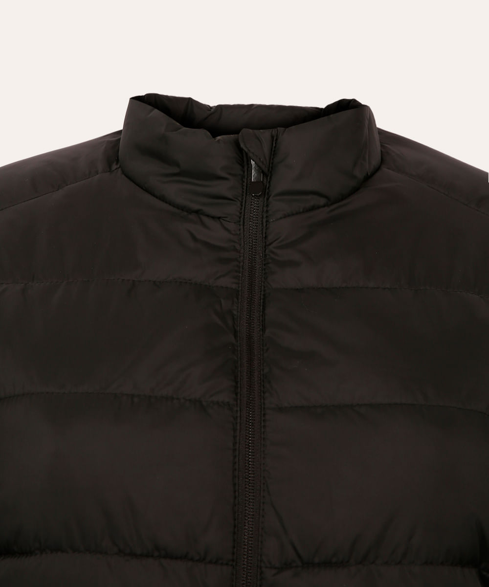 jaqueta puffer plus size preto