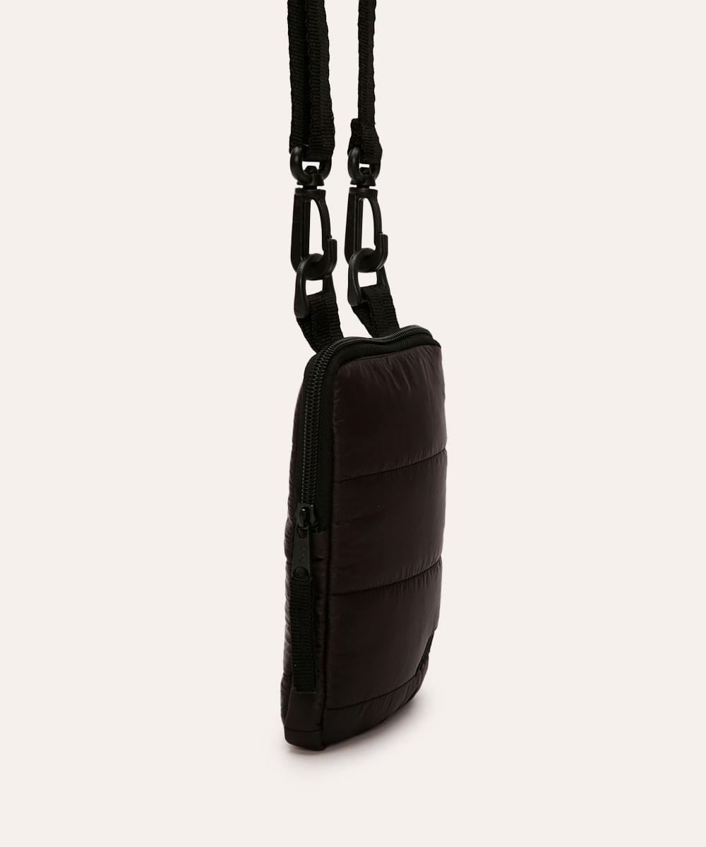 bolsa shoulder puffer esportiva preta