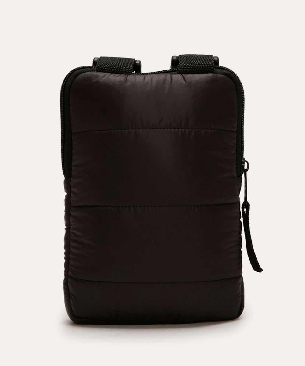 bolsa shoulder puffer esportiva preta